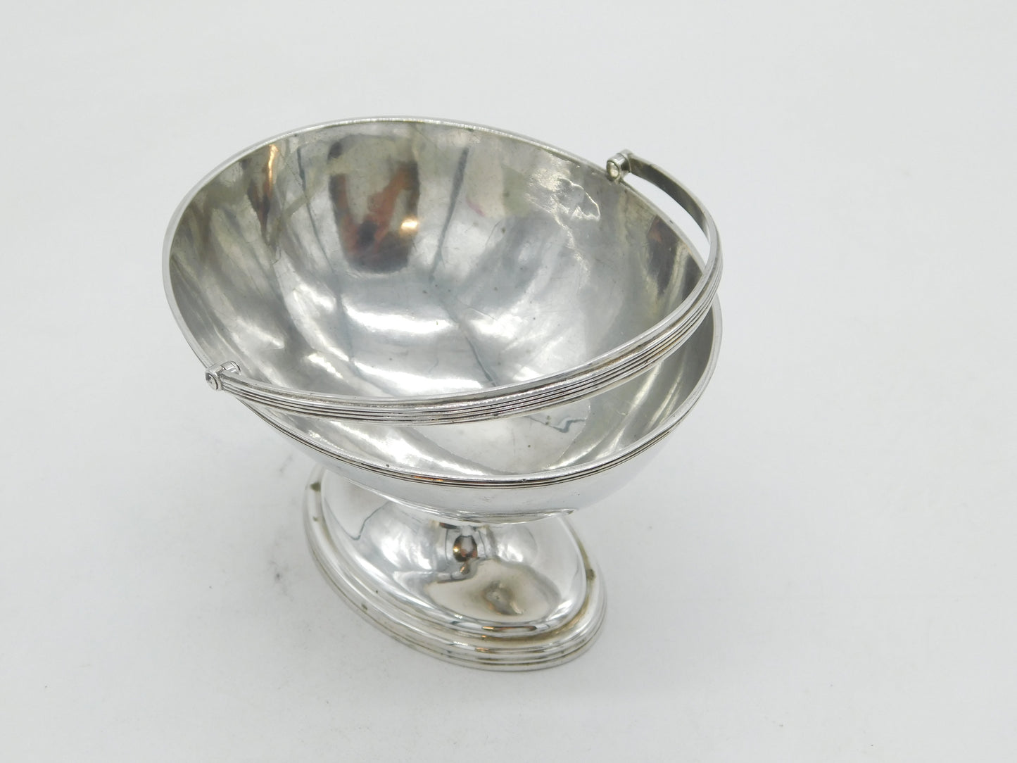 George III Sterling Silver Crested Pedestal Sugar Basket Antique 1792 London