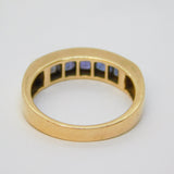 9ct Yellow Gold Five-Stone Tanzanite Set Band Ring Vintage 1995 London