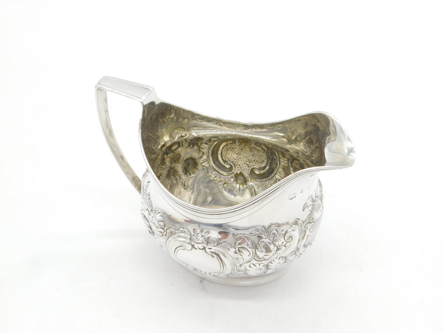 George III Sterling Silver Floral Pattern Cream Jug Antique 1807 London