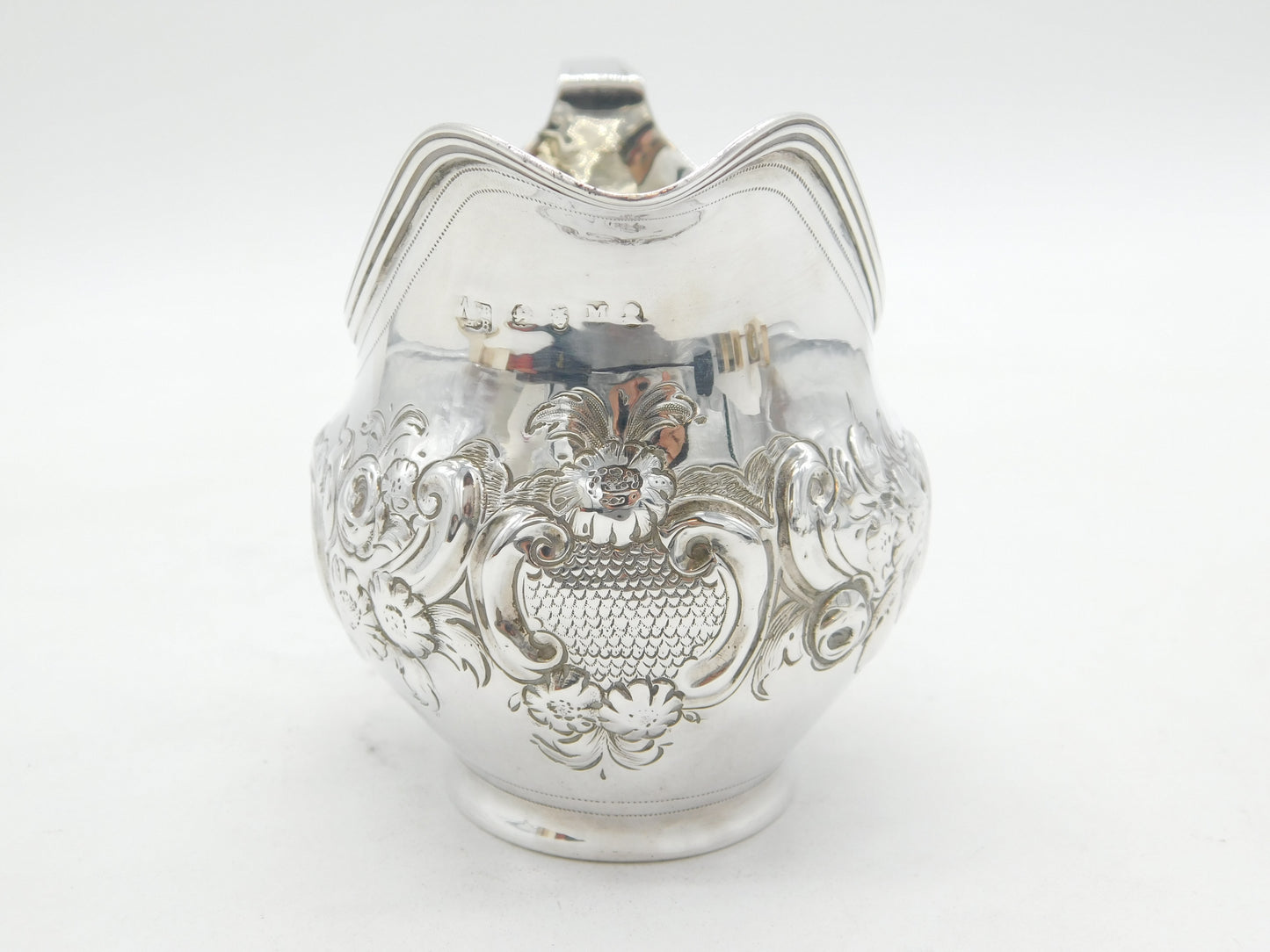 George III Sterling Silver Floral Pattern Cream Jug Antique 1807 London