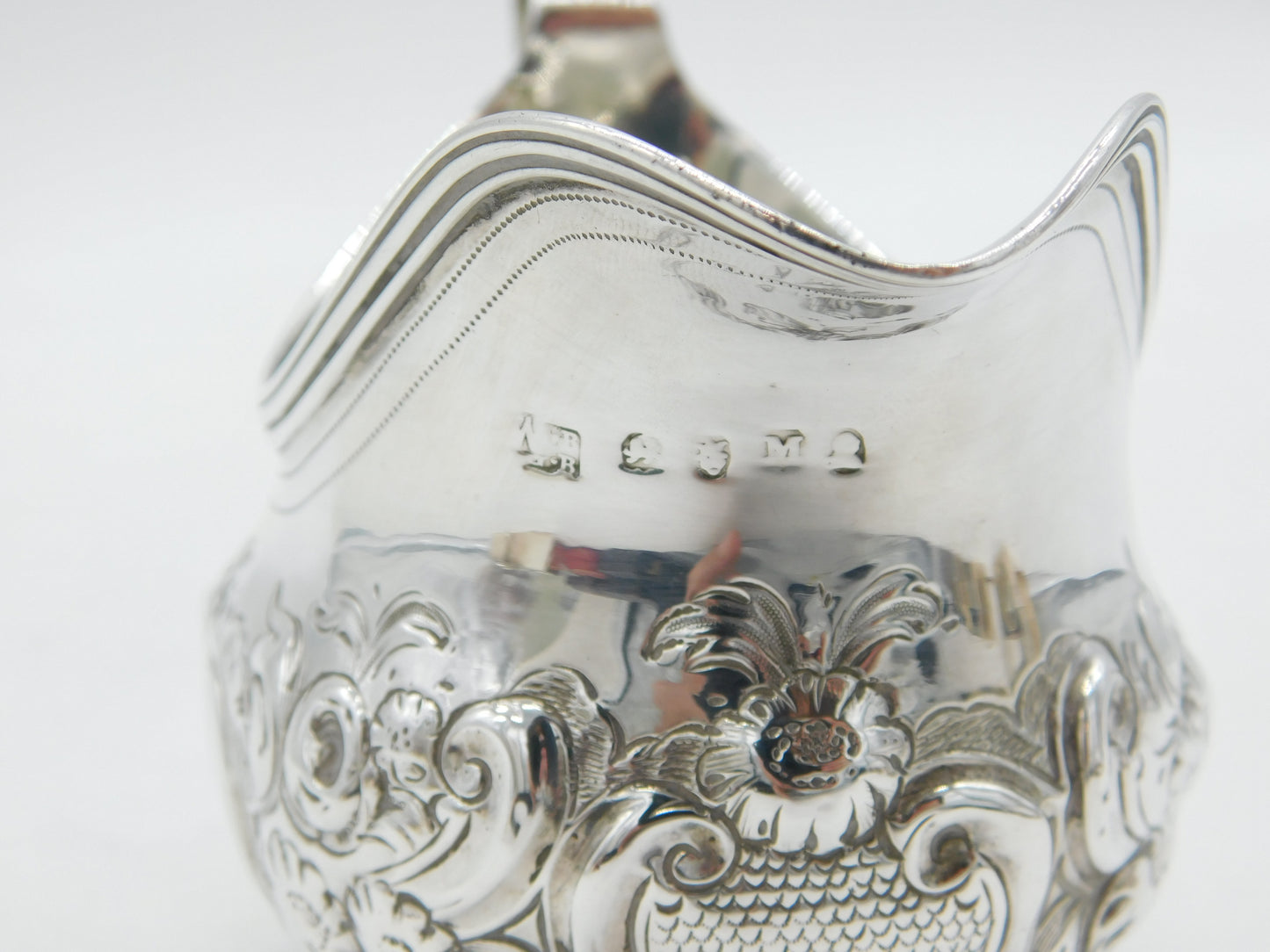 George III Sterling Silver Floral Pattern Cream Jug Antique 1807 London