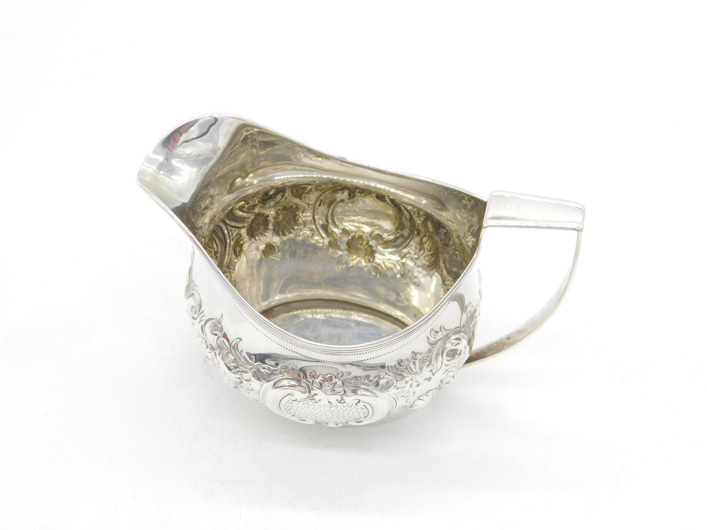 George III Sterling Silver Floral Pattern Cream Jug Antique 1807 London
