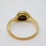 9ct Yellow Gold, Turquoise & Diamond Set Dress Ring Vintage 1973 Birmingham