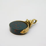 Victorian 9ct Gold Topped Bloodstone Spinner Fob Pendant Antique c1890