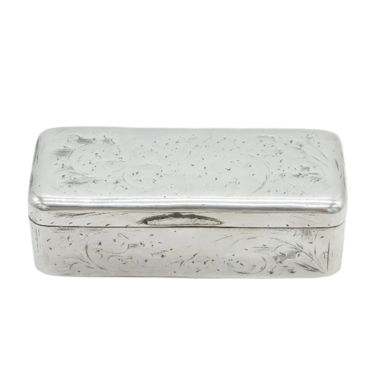 19th Century Russian .84 Silver Floral Snuff Box Antique 1866 Moscow 'AK'