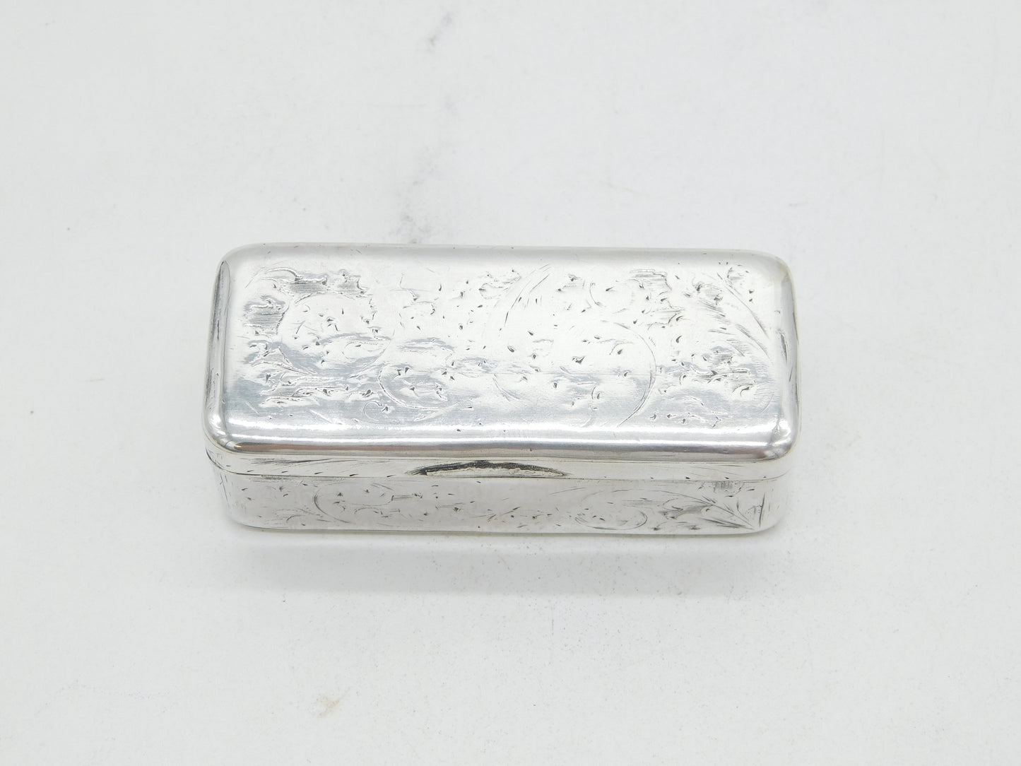 19th Century Russian .84 Silver Floral Snuff Box Antique 1866 Moscow 'AK'