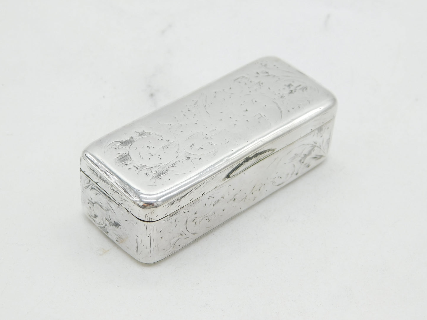 19th Century Russian .84 Silver Floral Snuff Box Antique 1866 Moscow 'AK'
