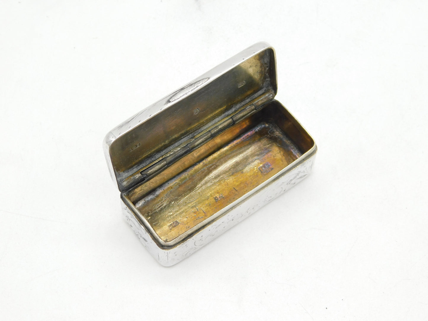 19th Century Russian .84 Silver Floral Snuff Box Antique 1866 Moscow 'AK'