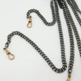 Victorian Cut Steel Chatelaine with Rolled Gold Dog Clips Antique c1860