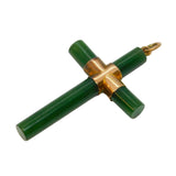 Edwardian 9ct Gold & Nephrite Jade Cross Pendant Antique 1903 Birmingham
