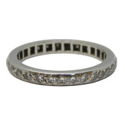 Platinum Brilliant Cut Diamond Eternity Ring Antique c1930 Art Deco