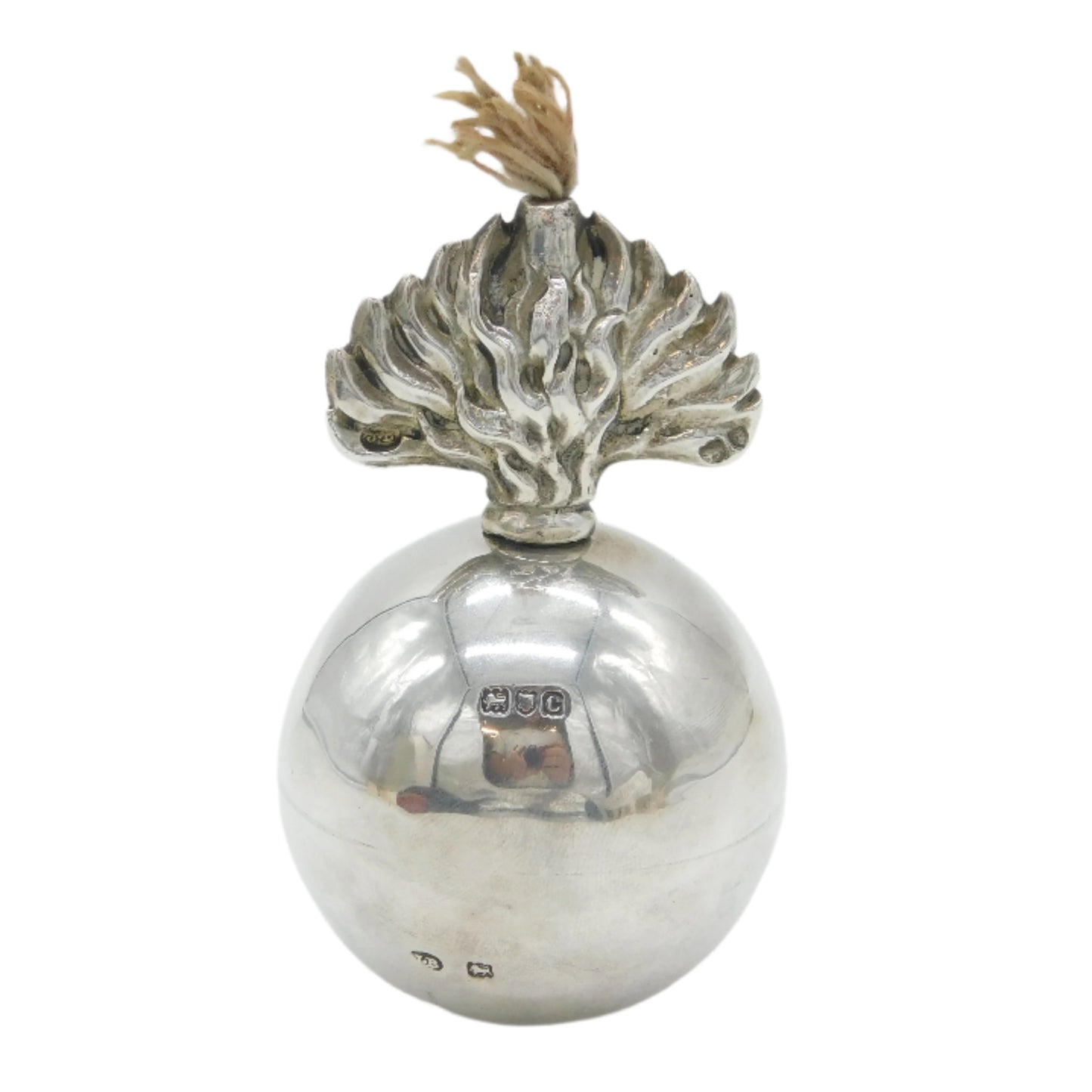 Victorian Sterling Silver Royal Artillery Grenade Form Table Lighter Antique 1898 London