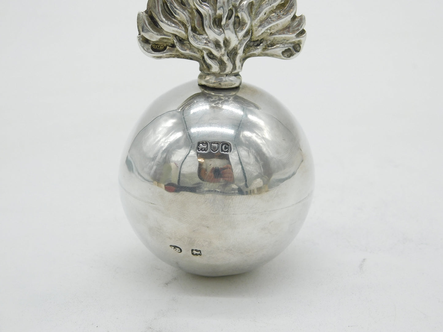 Victorian Sterling Silver Royal Artillery Grenade Form Table Lighter Antique 1898 London
