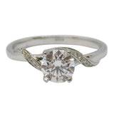 14ct White Gold & 1.1ct Brilliant Cut Diamond Solitaire Ring Vintage c2000