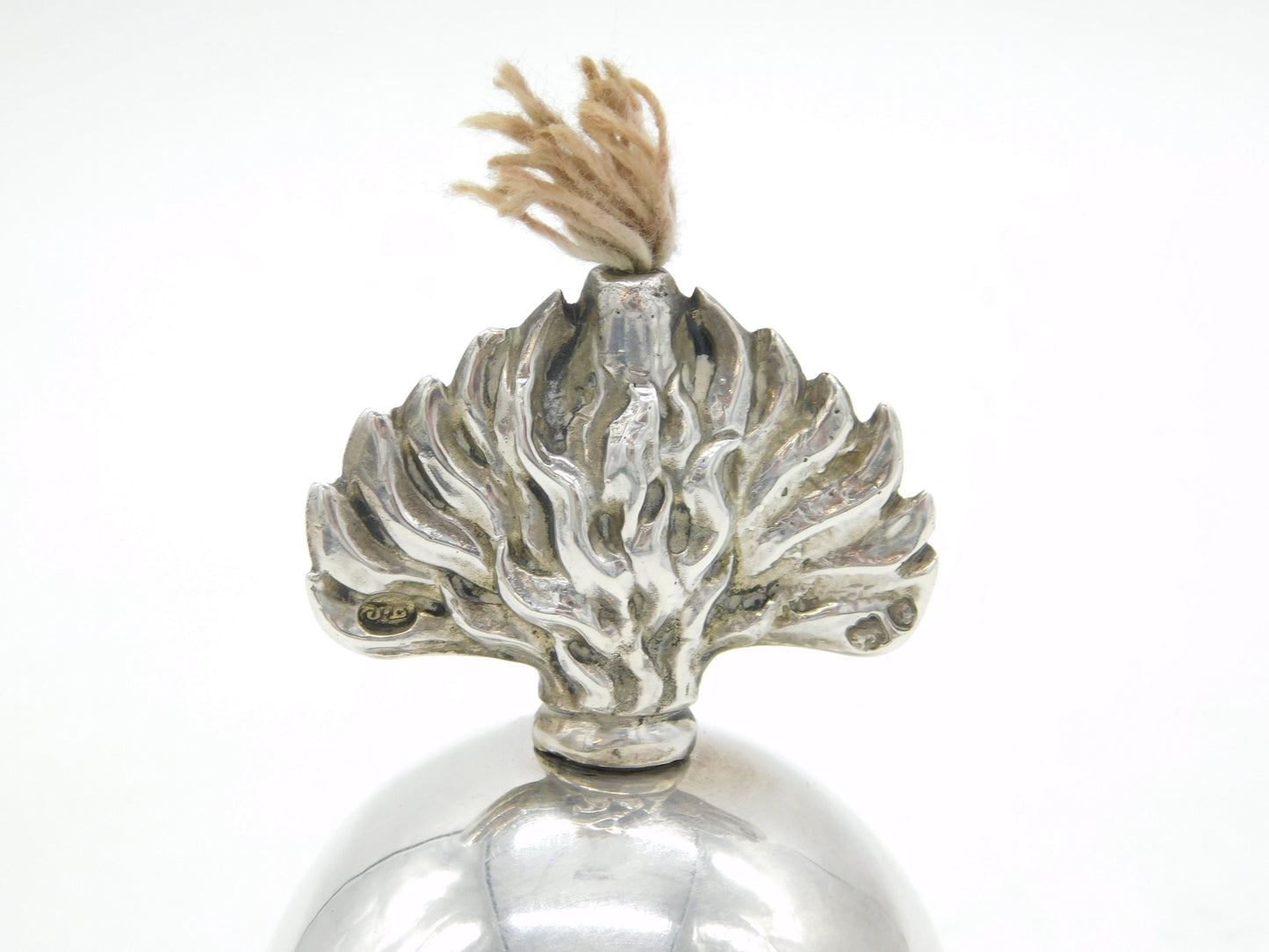 Victorian Sterling Silver Royal Artillery Grenade Form Table Lighter Antique 1898 London