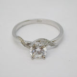 14ct White Gold & 1.1ct Brilliant Cut Diamond Solitaire Ring Vintage c2000