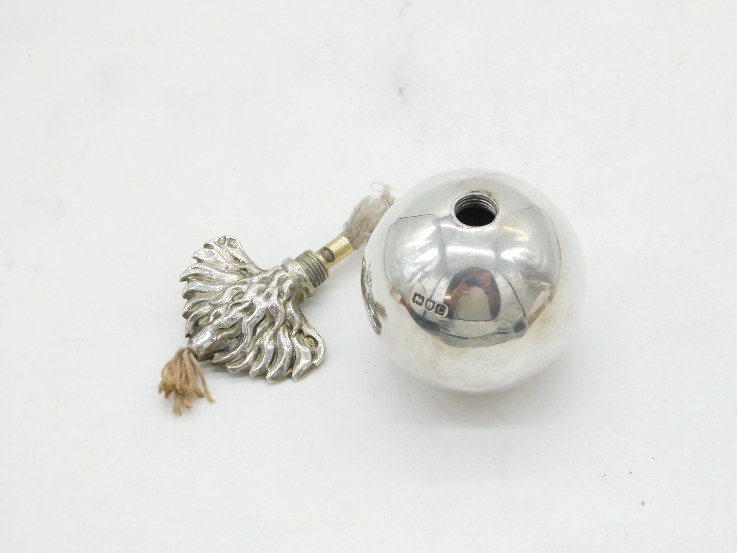 Victorian Sterling Silver Royal Artillery Grenade Form Table Lighter Antique 1898 London