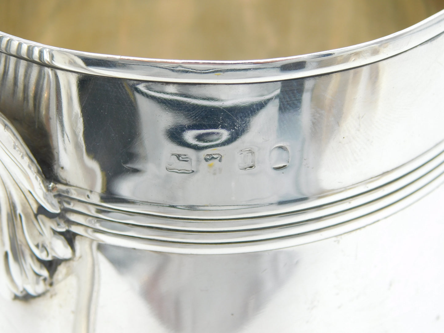 George III Large Sterling Silver Lined Pattern Quart Tankard Antique 1795 London