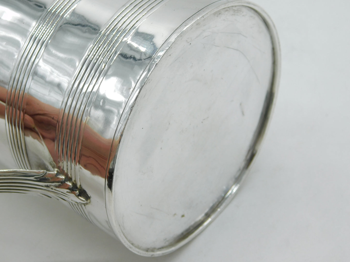 George III Large Sterling Silver Lined Pattern Quart Tankard Antique 1795 London