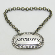 George III Sterling Silver Anchovy Sauce Label Antique c1800 Phipps & Robinson