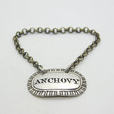 George III Sterling Silver Anchovy Sauce Label Antique c1800 Phipps & Robinson