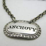 George III Sterling Silver Anchovy Sauce Label Antique c1800 Phipps & Robinson