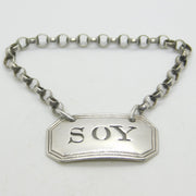 George III Sterling Silver Soy Sauce Label Antique c1800 Phipps & Robinson