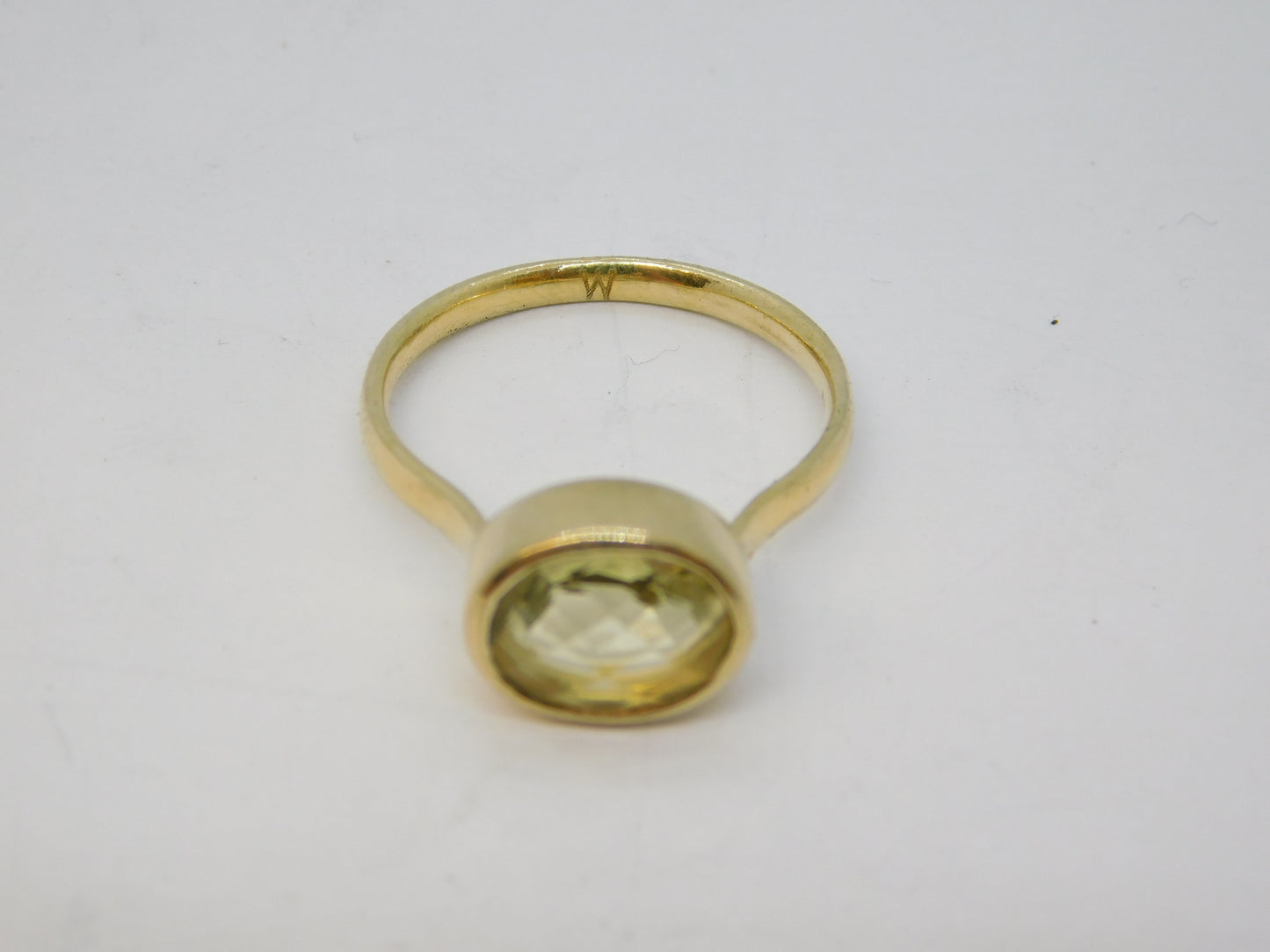 Gold on Sterling Silver Faceted Citrine Set Dress Ring Vintage 2010 London