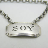 George III Sterling Silver Soy Sauce Label Antique c1800 Phipps & Robinson
