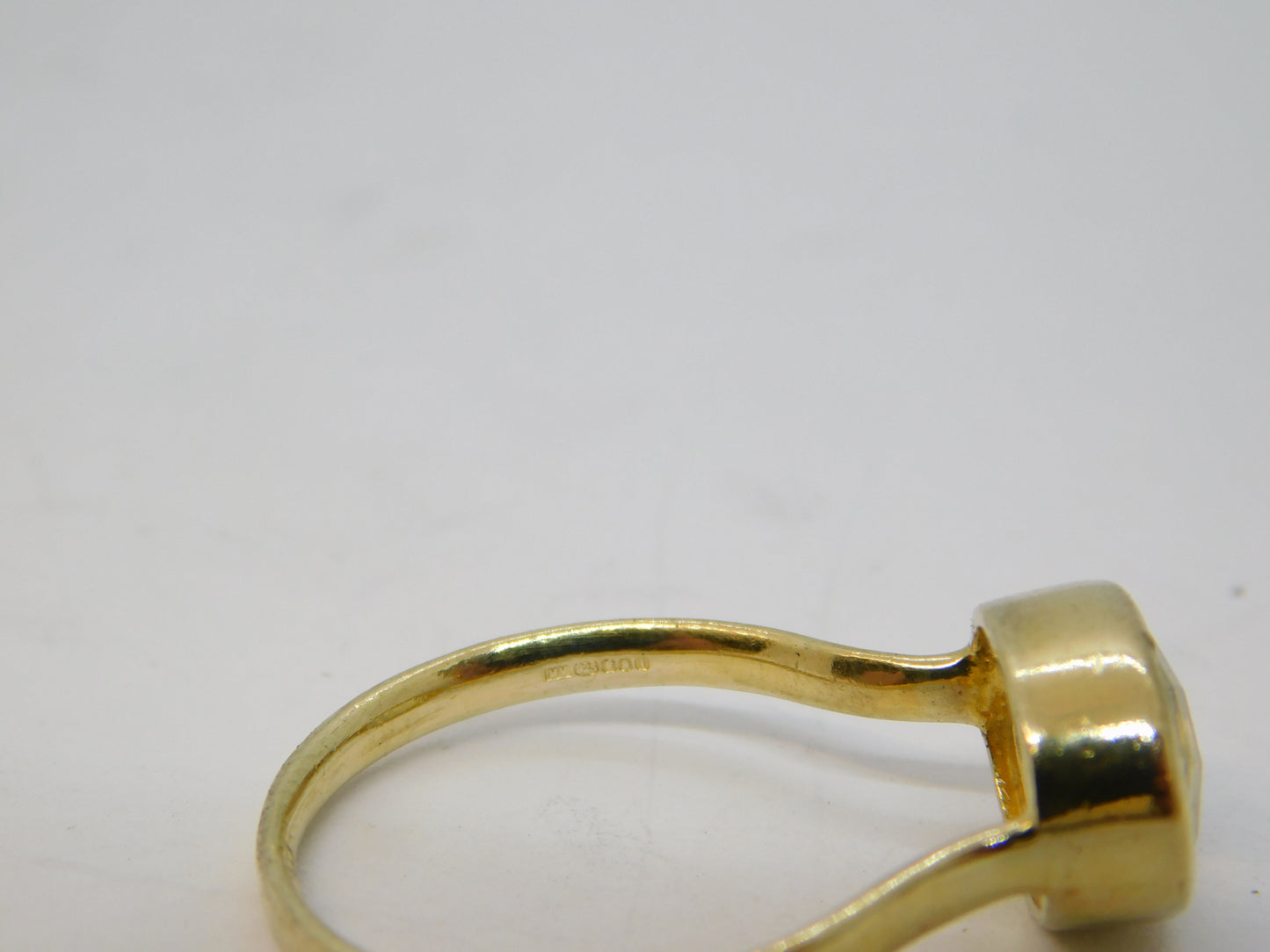 Gold on Sterling Silver Faceted Citrine Set Dress Ring Vintage 2010 London