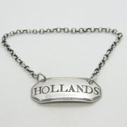 George III Sterling Silver Hollands Gin Decanter Label Antique 1800 London