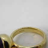 Gold on Sterling Silver Faceted Amethyst Set Dress Ring Vintage 2010 London