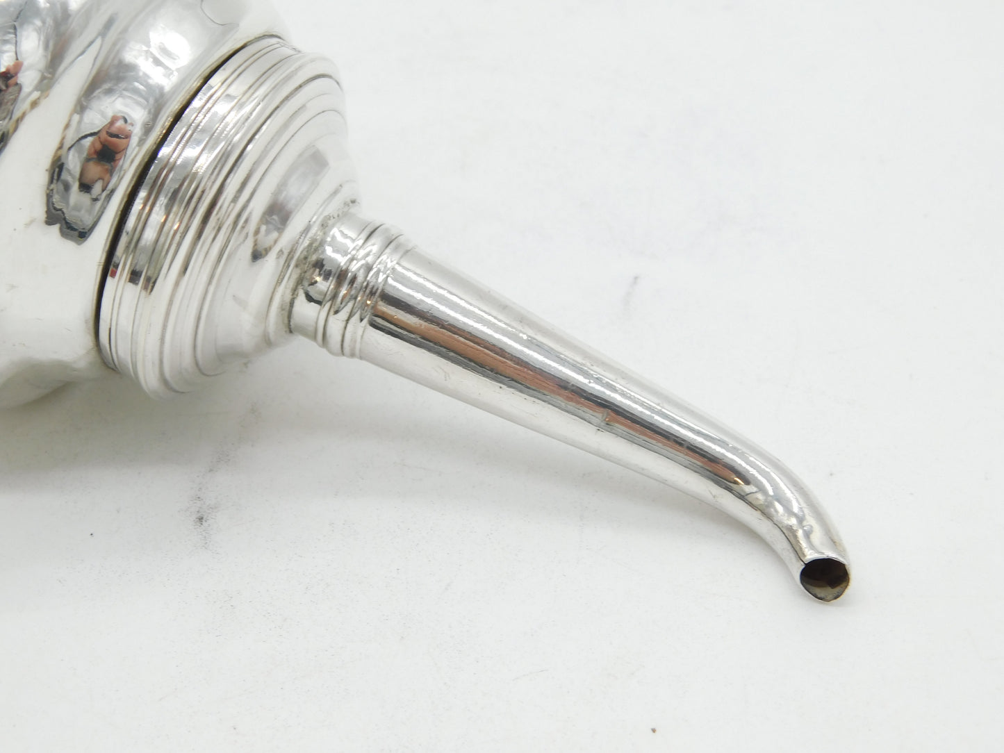 George III Sterling Silver Crested Wine Funnel Strainer Antique 1794 London
