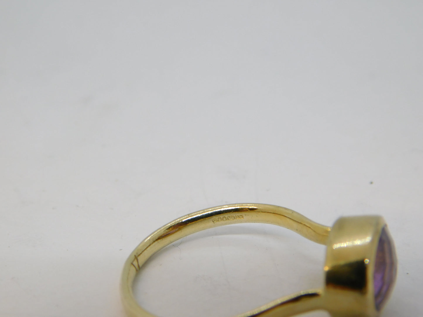 Gold on Sterling Silver Faceted Amethyst Dress Ring Vintage 2010 London