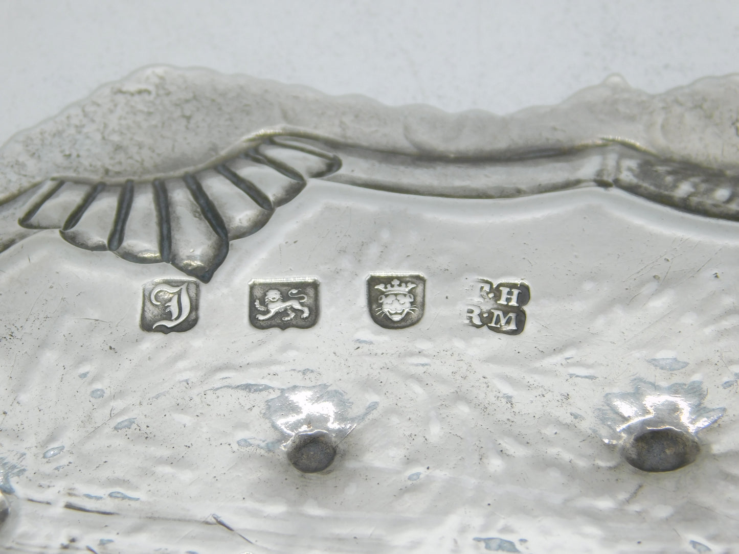 George III Sterling Silver Floral Pattern Cow Crest Salver Antique 1764 London