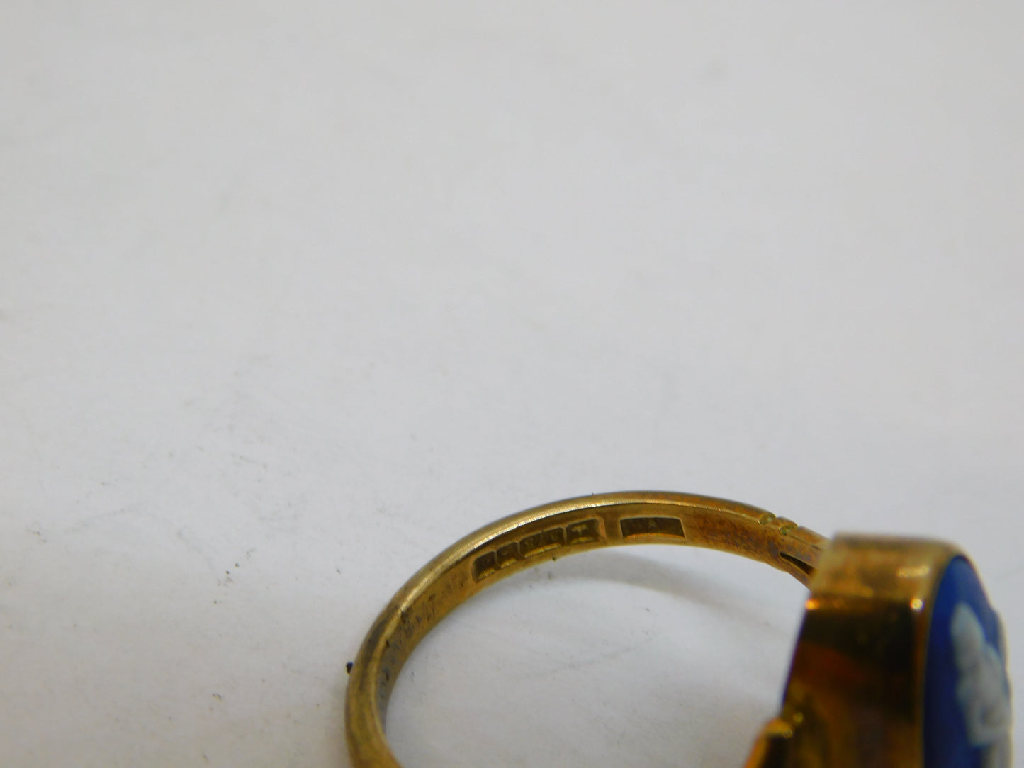 9ct Yellow Gold Wedgwood Athena Cameo Set Ring Vintage 1978 Birmingham