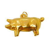 Edwardian 9ct Yellow Gold Standing Pig Charm Pendant Antique c1910
