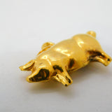 Edwardian 9ct Yellow Gold Standing Pig Charm Pendant Antique c1910