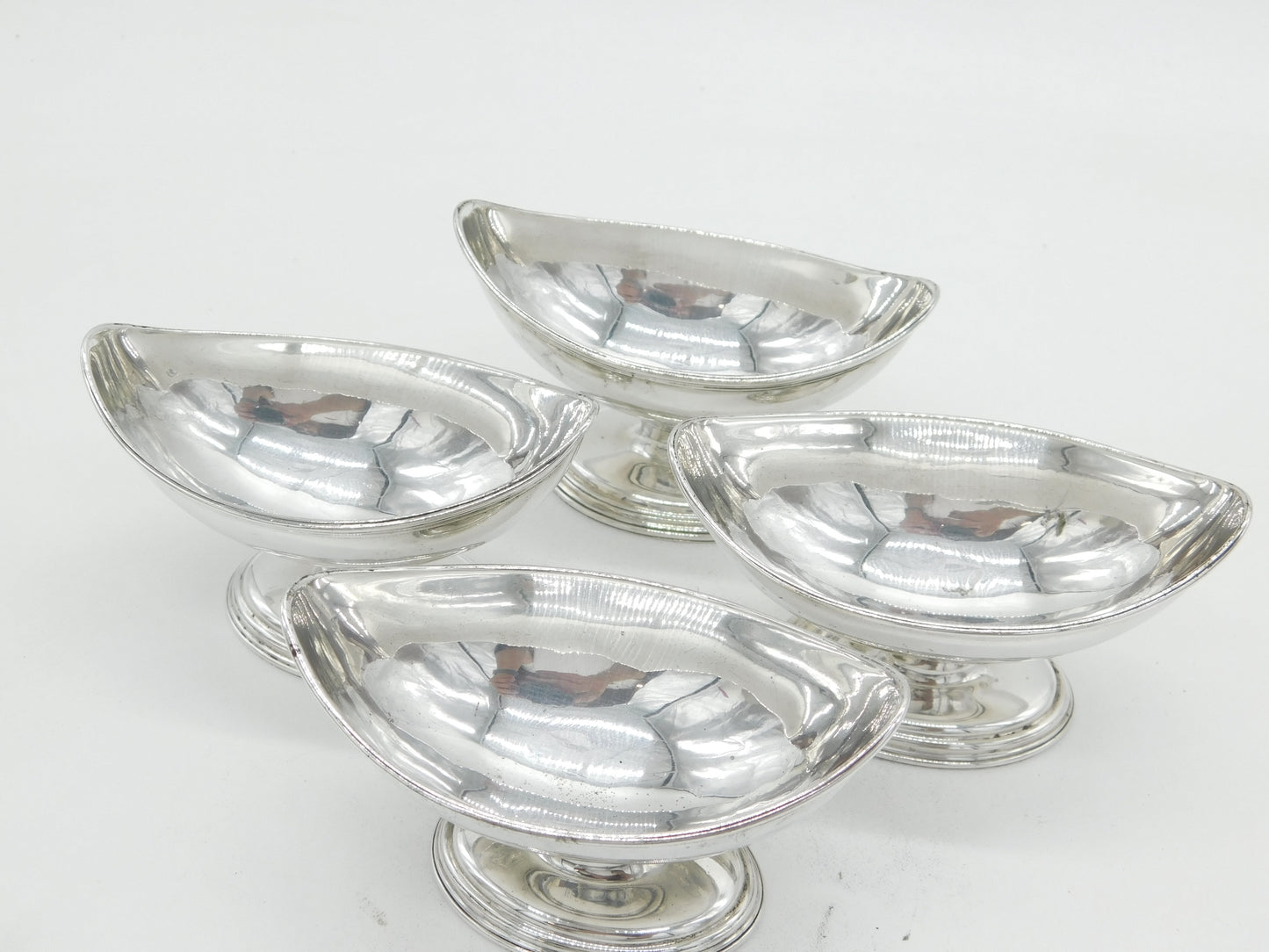 George III Set of Four Sterling Silver Pedestal Salt Cellars Antique 1784 London
