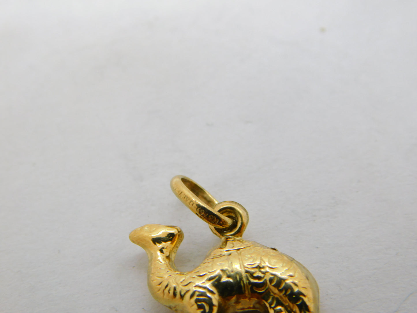 9ct Yellow Gold Walking Camel Charm Pendant Vintage c1970