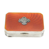 Sterling Silver, Red Guilloche Enamel, Marcasite Compact Box Antique 1928 Deco