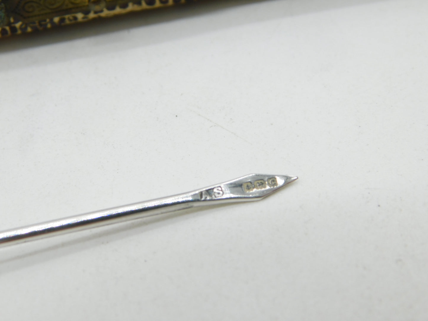 Boxed Set of Sterling Silver Chicken Terminal Cocktail Sticks Antique 1902 Birmingham
