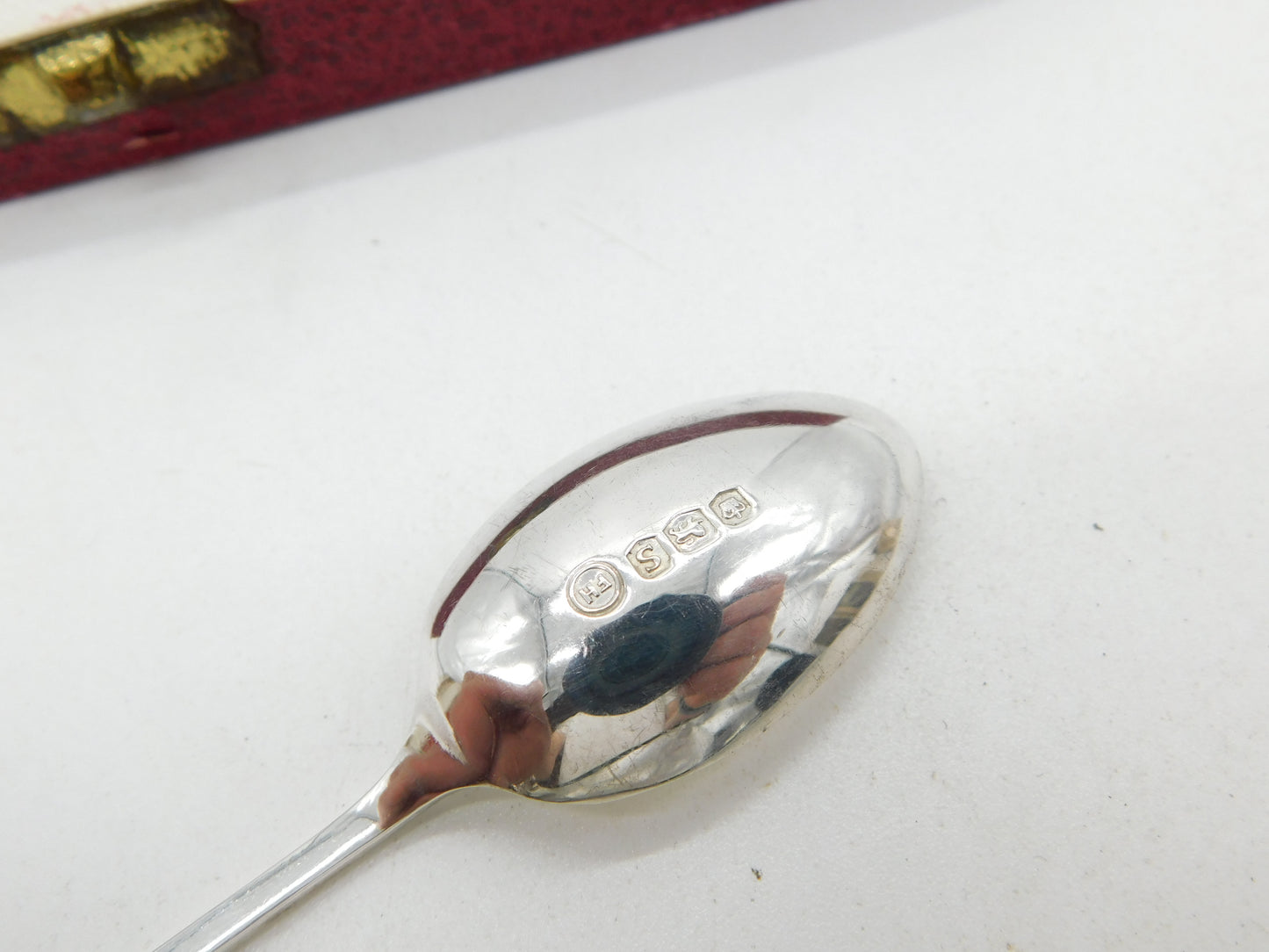 Boxed Set of Sterling Silver Teaspoons Antique 1935 Sheffield Art Deco