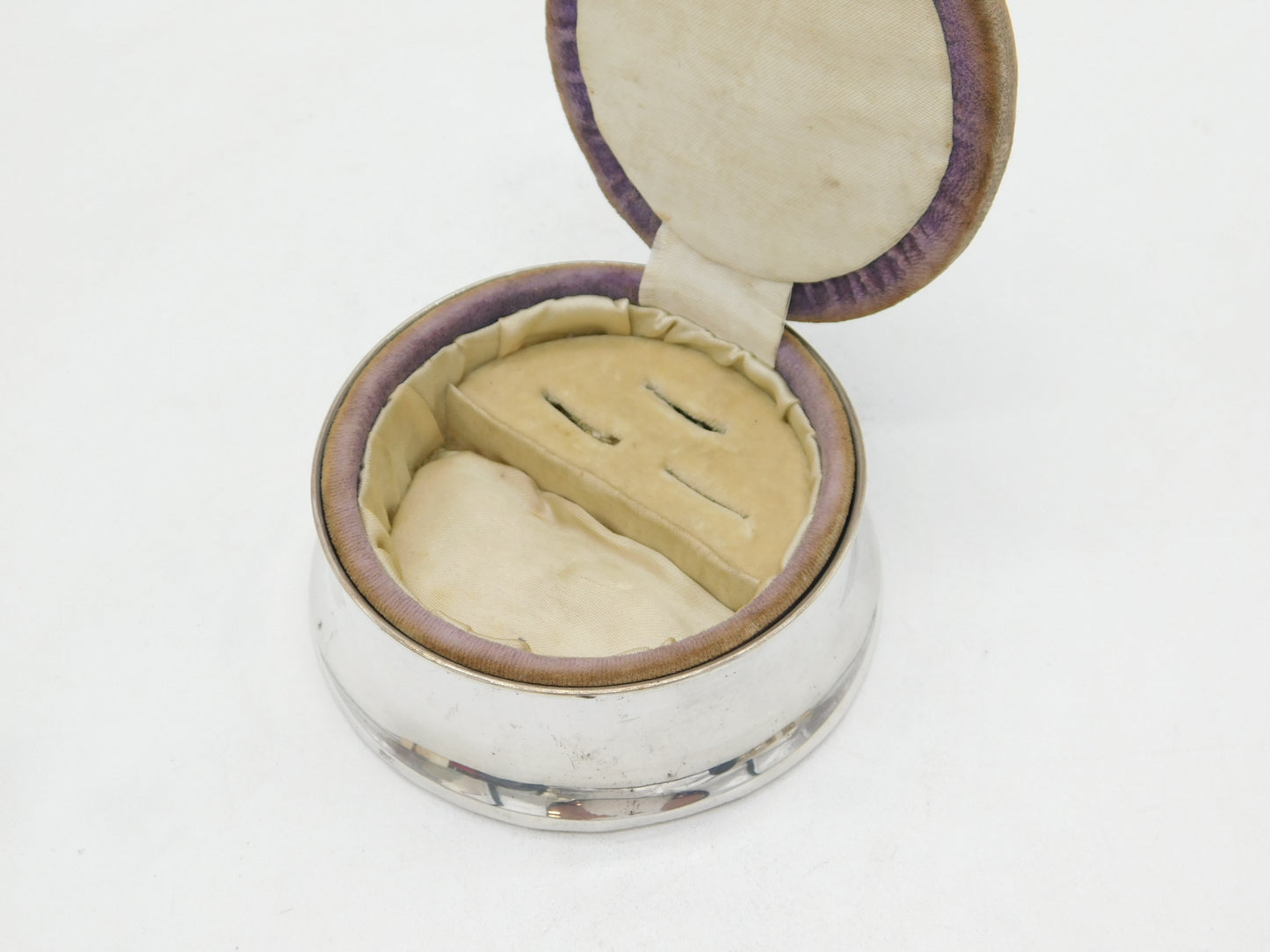 Sterling Silver Mounted Jewellery & Ring Box Antique 1918 Birmingham Art Deco