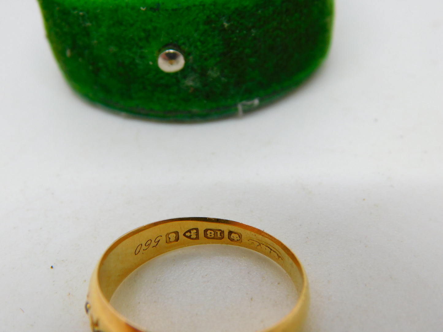 Edwardian 18ct Yellow Gold, Sapphire & Diamond Boat Ring Antique 1905 Chester