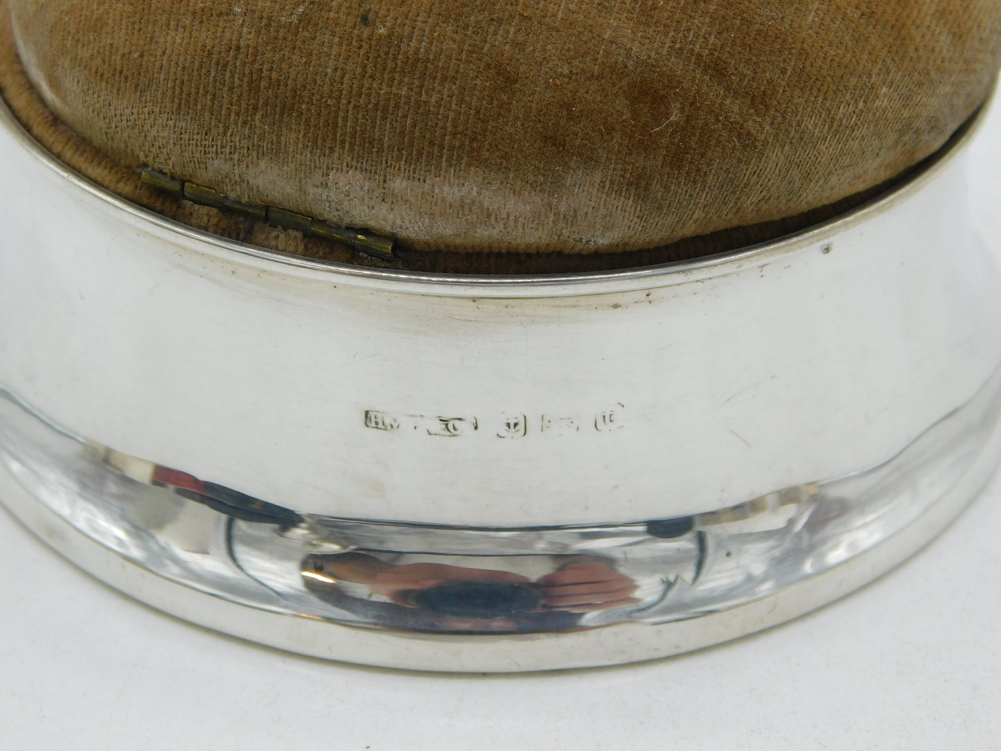 Sterling Silver Mounted Jewellery & Ring Box Antique 1918 Birmingham Art Deco