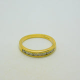 18ct Yellow Gold & 0.5ct Diamond Half-Eternity Ring Vintage c1990 Sheffield
