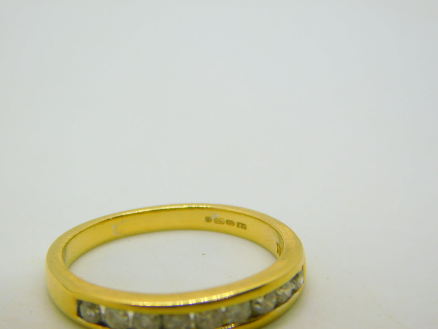 18ct Yellow Gold & 0.5ct Diamond Half-Eternity Ring Vintage c1990 Sheffield