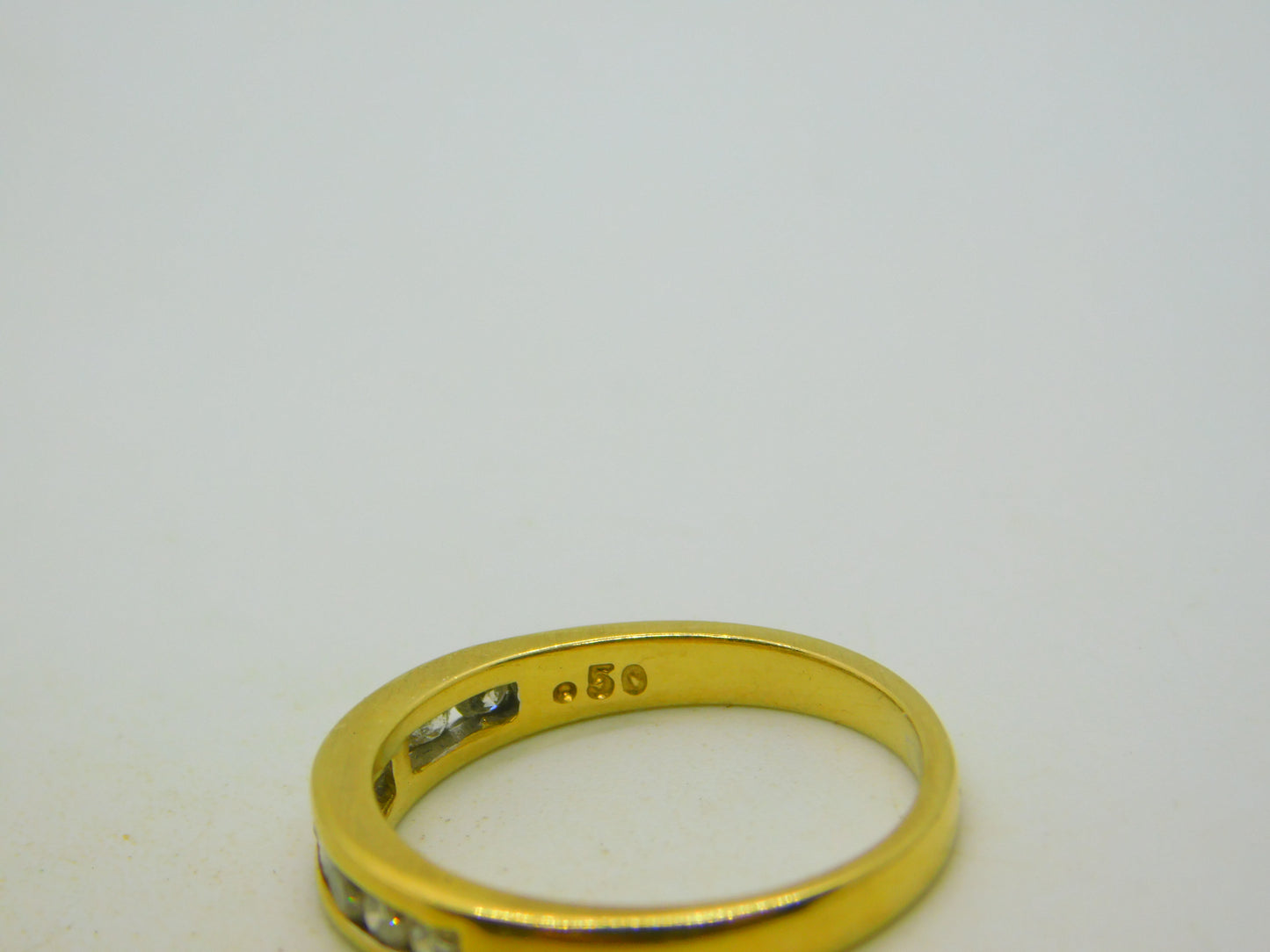 18ct Yellow Gold & 0.5ct Diamond Half-Eternity Ring Vintage c1990 Sheffield