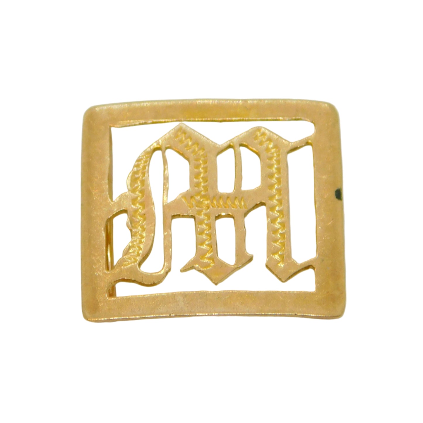 Victorian 9ct Yellow Gold 'M' Initial Mourning Bracelet Charm Antique c1900